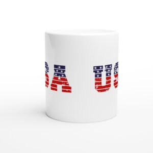 USA | American Patriot white ceramic mug - Front view