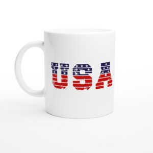 USA | American Patriot white ceramic mug - Side view