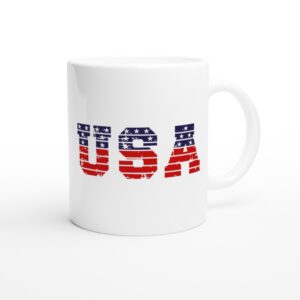 USA | American Patriot white ceramic mug - Side view