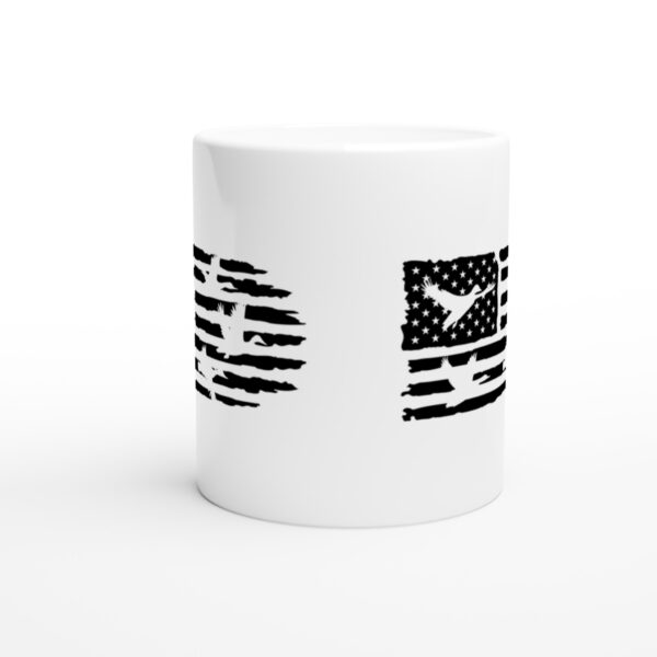 Duck Hunting | American Flag | Hunting white ceramic mug - Front view