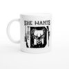 She Wants The D | Hunting white ceramic mug - Side view