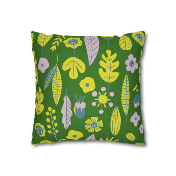 Flowers and Leaves Pillowcase | Cute Floral Throw Pillow Cover
