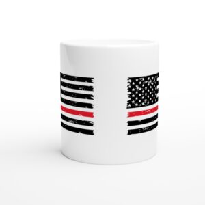 Thin Red Line | USA Flag | Firefighter Mug