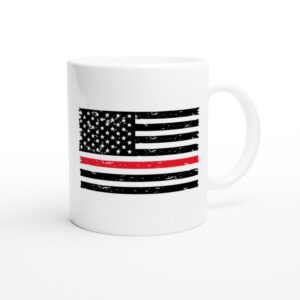 Thin Red Line | USA Flag | Firefighter Mug