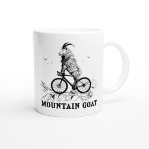 Mountain Goat Riding Bicycle | Mountain Bike | Funny Cycling Mug