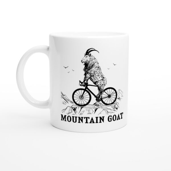 Mountain Goat Riding Bicycle | Mountain Bike | Funny Cycling Mug