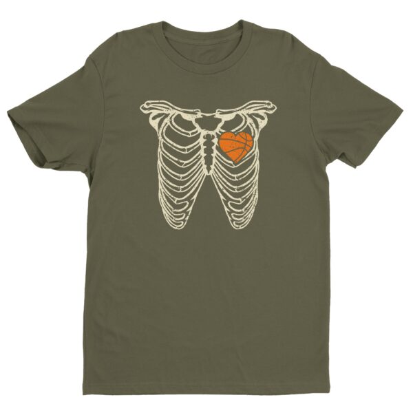 Heart Shaped Basketball Skeleton Rib Cage T-shirt