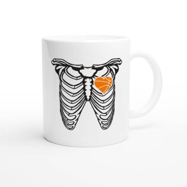 Heart Shaped Basketball Skeleton Rib Cage Mug