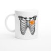 Heart Shaped Basketball Skeleton Rib Cage Mug