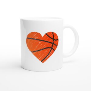 Distressed Basketball Heart Mug
