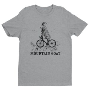 Mountain Goat Riding Bicycle | Funny Mountain Bike Cycling T-shirt
