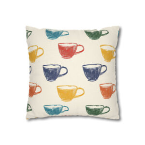 Coffee Cup Pillowcase | Cute Throw Pillow Cover