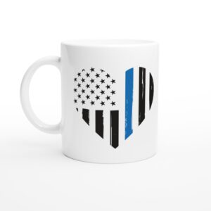 Thin Blue Line Heart | Police Support Mug