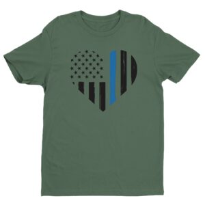 Thin Blue Line Heart | Police Support T-shirt