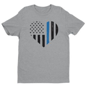 Thin Blue Line Heart | Police Support T-shirt