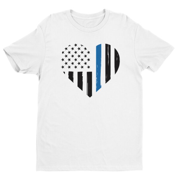 Thin Blue Line Heart | Police Support T-shirt