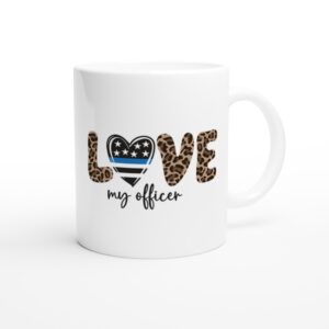 Thin Blue Line Heart | Love My Officer | Cute Police Mug