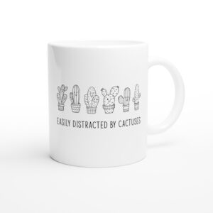 Easily Distracted by Cactuses | Cute Gardening Mug