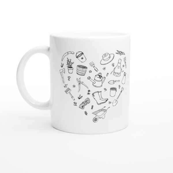 Cute Gardening Heart Shape Mug