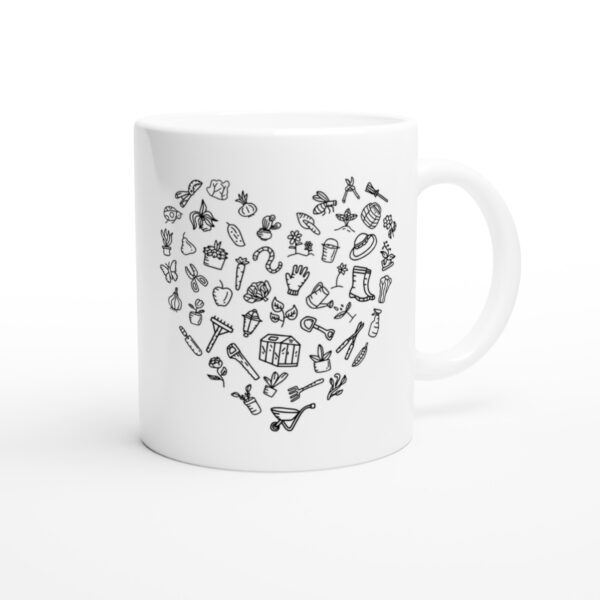 Cute Gardening Heart Shape Mug