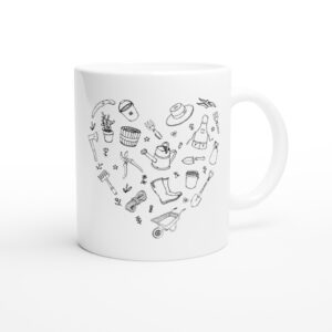 Cute Gardening Heart Shape Mug