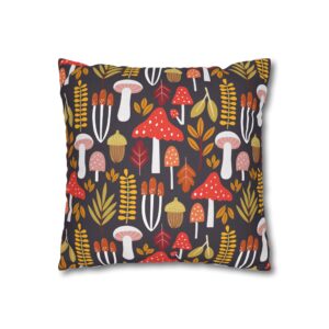 Mushroom Pillowcase | Fall Throw Pillow Cover