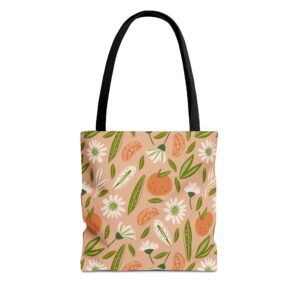 Flowers and Oranges Bag | Floral Tote Bag