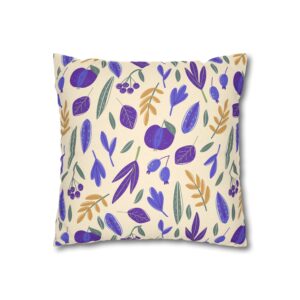 Leaves and Berries Pillowcase | Throw Pillow Cover