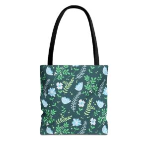 Flowers and Leaves Bag | Floral Tote Bag