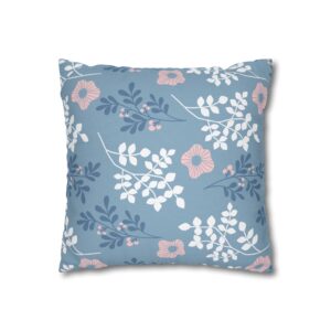 Flowers and Leaves Pillowcase | Floral Throw Pillow Cover