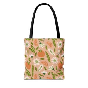 Flowers and Oranges Bag | Floral Tote Bag