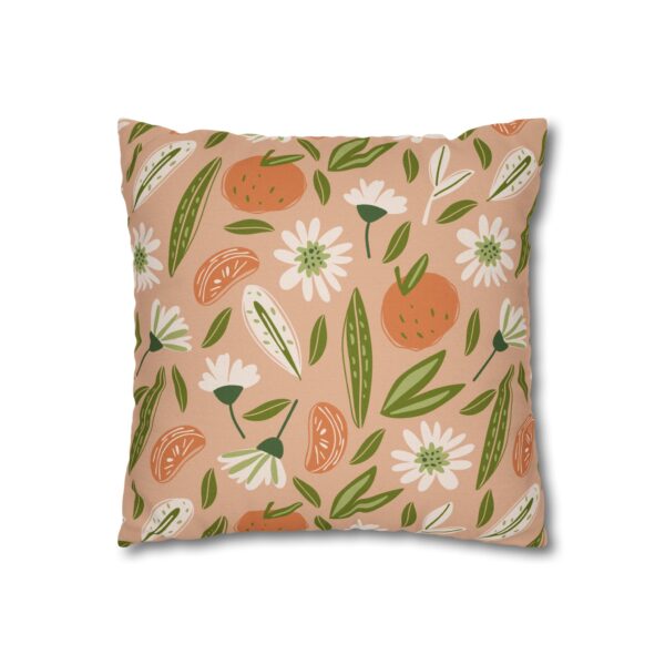 Flowers and Oranges Pillowcase | Floral Throw Pillow Cover