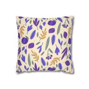 Leaves and Berries Pillowcase | Throw Pillow Cover