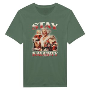 Stay Naughty | Funny Bootleg Christmas T-shirt