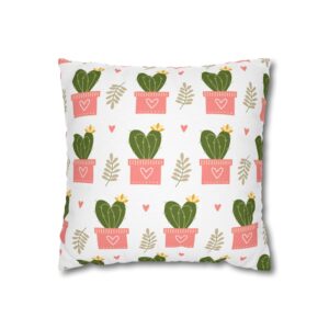 Cute Cactus Pillowcase | Valentine Throw Pillow Cover