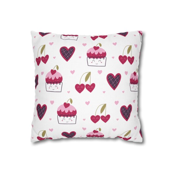 Cute Cherry Cupcake Pillowcase | Valentine Throw Pillow Cover