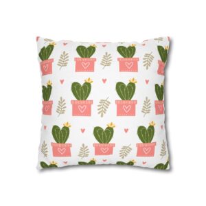 Cute Cactus Pillowcase | Valentine Throw Pillow Cover