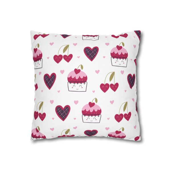 Cute Cherry Cupcake Pillowcase | Valentine Throw Pillow Cover