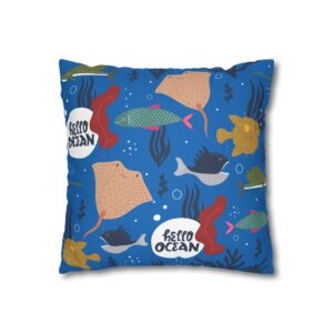 Hello Ocean | Cute Underwater Pillowcase | Throw Pillow Cover