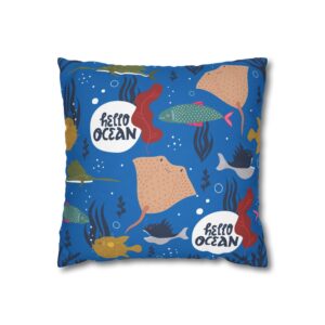 Hello Ocean | Cute Underwater Pillowcase | Throw Pillow Cover