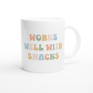 Works Well with Snacks | Funny Snack Lover Mug