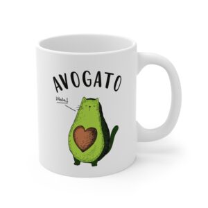 Funny Avogato Avocado Cat Mug