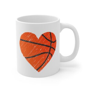 Distressed Basketball Heart Mug