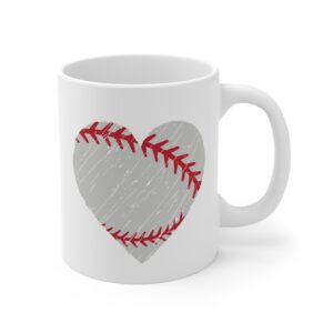 Distressed Baseball Heart Mug