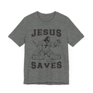 Hockey Goaltender Jesus Saves | Funny Ice Hockey Goalie T-shirt