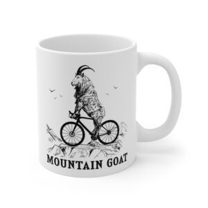 Mountain Goat Riding Bicycle | Funny Mountain Bike Cycling Mug