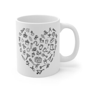 Cute Gardening Heart Shape Mug