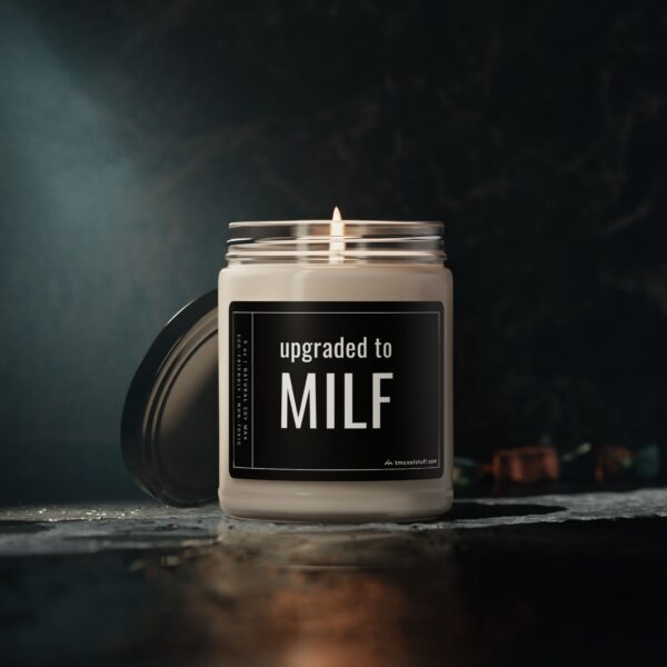 Upgraded to MILF | Funny Expecting Mom Scented Candle
