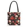 Skull and Rose Bag | Gothic Floral Tote Bag