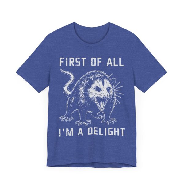First of All, I’m a Delight | Funny Angry Opossum T-shirt